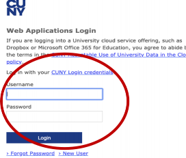 CUNY Web Applications Login 